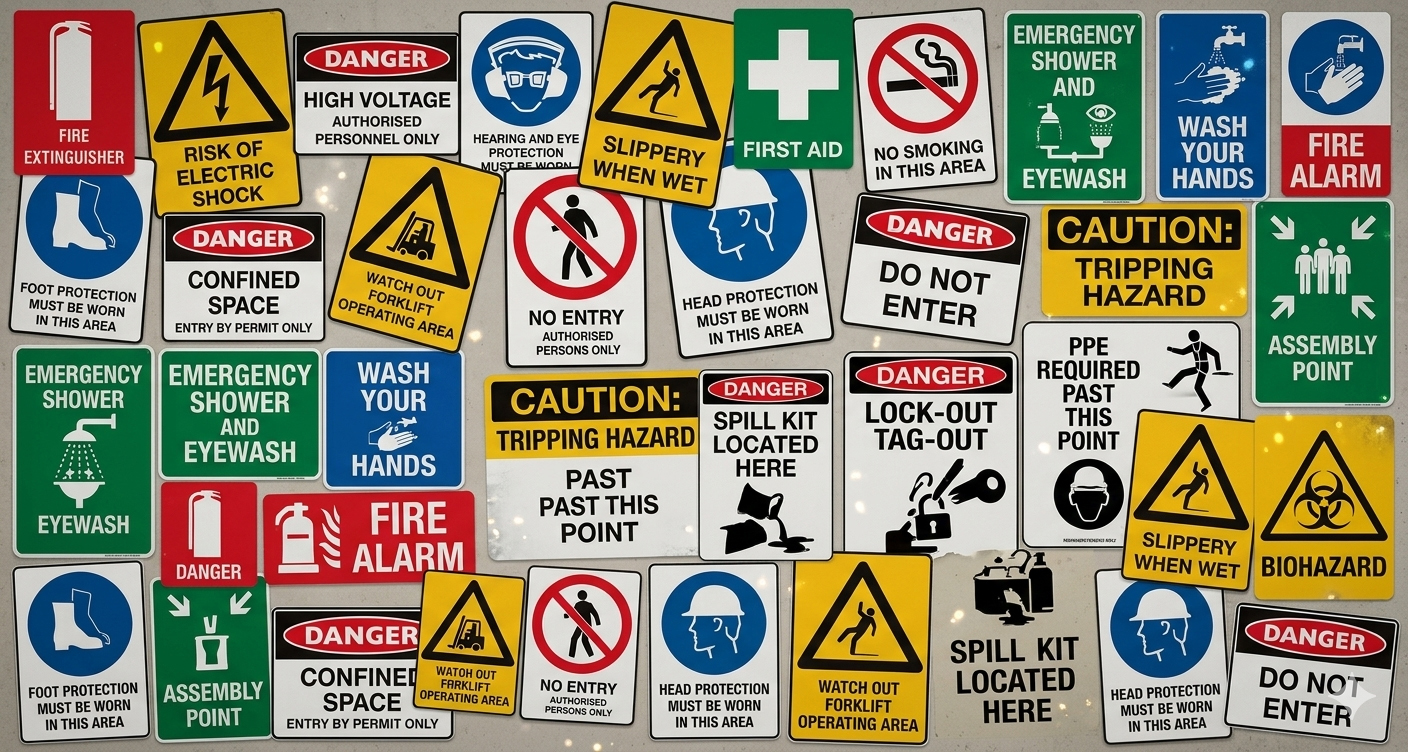 Mining safety signs